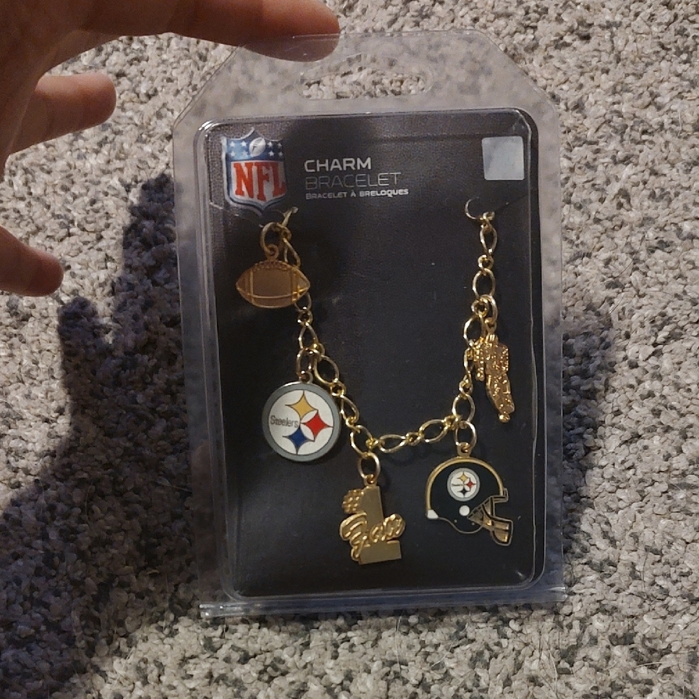 Pittsburgh Steelers Gold Charm Bracelet